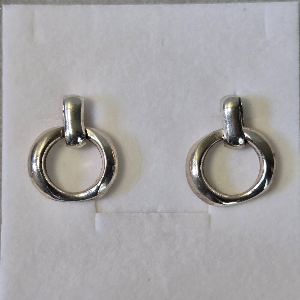 925 Sterling Silver Door Knocker Hoop Earrings